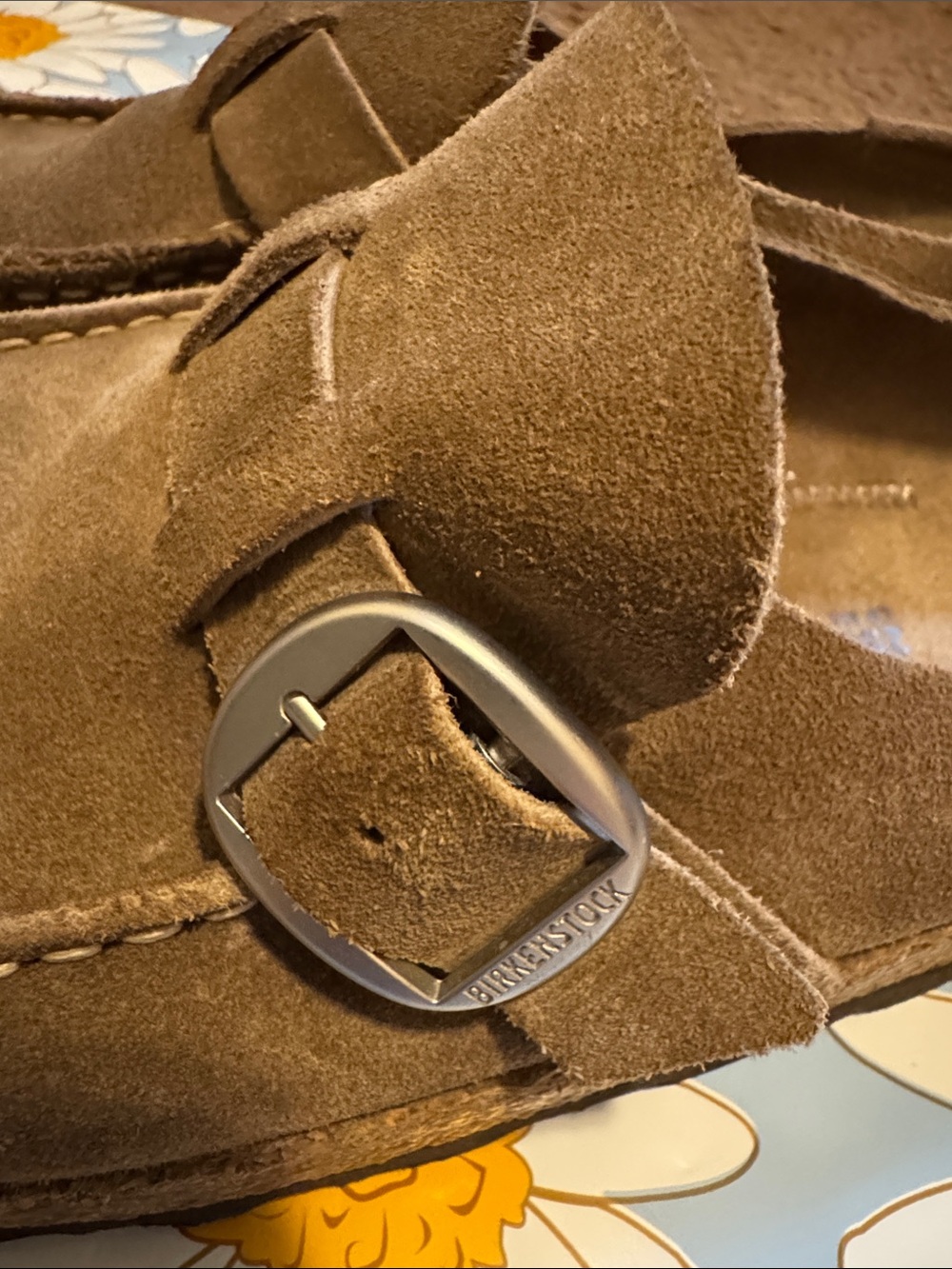 Birkenstock Brown Suede Buckle Moccasin Clogs In excellent shape! - Picture 3 of 4